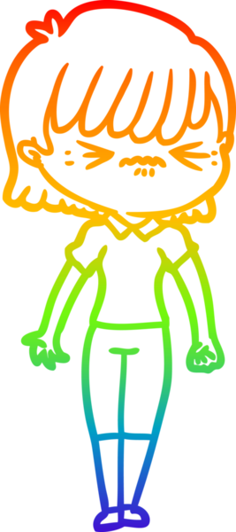 gökkuşağı gradyan çizimi bir insan tarafından çizilmiş bir çizgi film kızı