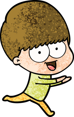 Bir insan tarafından çizilen mutlu çizgi film çocuğu.