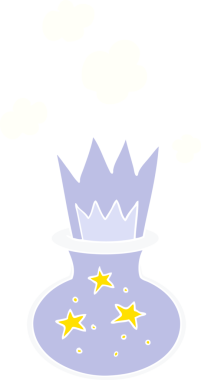 düz renkli çizgi film sihirli iksir bir insan tarafından çizildi