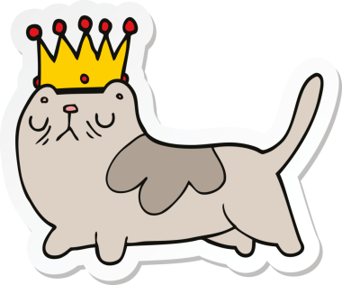 Bir insan tarafından çizilmiş kibirli bir kedinin çıkartması.