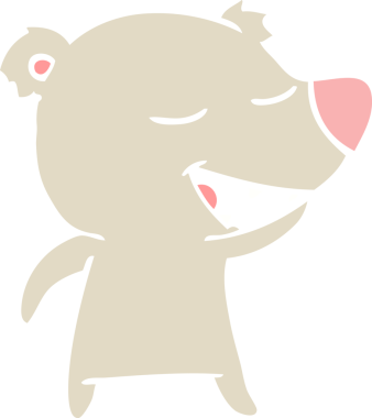 Bir insan tarafından çizilmiş düz renkli çizgi film ayısı