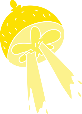 Bir insan tarafından çizilmiş garip bir çizgi film limonu.