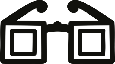 bir insan tarafından çizilmiş kare gözlük simgesi