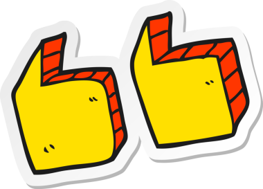 Bir insan tarafından çizilmiş karikatür tırnak işaretleri.