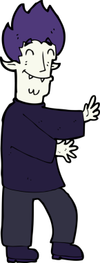 Bir insan tarafından çizilen heyecanlı vampir çizgi filmi