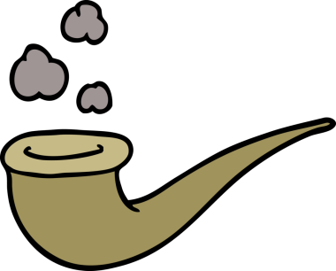 Bir insan tarafından çizilmiş sigara piposu.