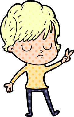 Bir insan tarafından çizilmiş karikatür kadın.