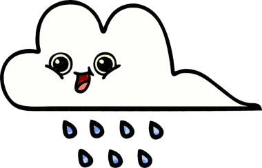 Bir insan tarafından çizilmiş bir yağmur bulutu çizgi filmi.