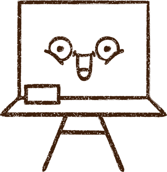 Bir insan tarafından çizilmiş karatahta kömürü