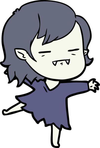 Bir insan tarafından çizilmiş ölümsüz vampir kız çizgi filmi.