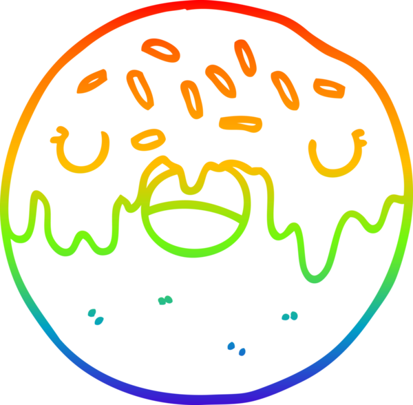 gökkuşağı gradyan çizgi çizimi bir insan tarafından çizilmiş bir çörek