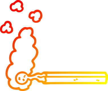 Bir insan tarafından çizilmiş bir çizgi filmin sıcak gradyan çizimi