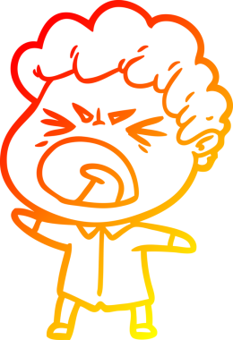 Bir insan tarafından çizilmiş kızgın bir adamın çizgi film çizimi.