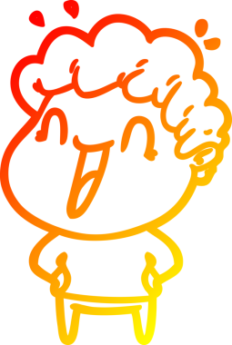 Bir insan tarafından çizilmiş mutlu bir adamın çizgi çizimi.