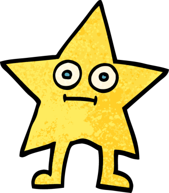 Grunge desenli çizim çizgi film karakteri bir insan tarafından çizildi.