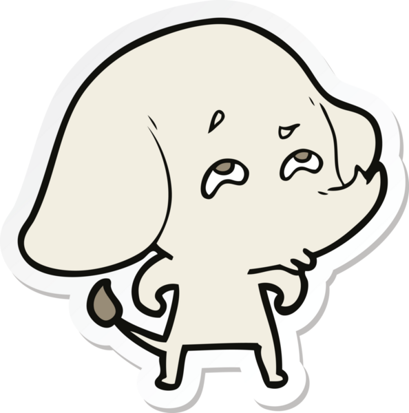 Bir insan tarafından çizilmiş karikatür filinin çıkartması.