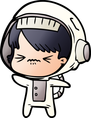 Bir insan tarafından çizilmiş kızgın uzay kızı.