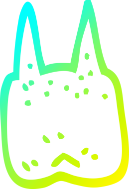 Bir insan tarafından çizilmiş bir çizgi film dişinin soğuk gradyan çizimi.