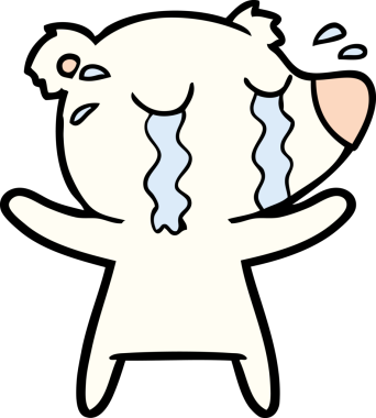 Bir insan tarafından çizilmiş ağlayan kutup ayısı çizgi filmi