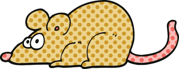 Bir insan tarafından çizilmiş çizgi roman tarzı bir fare.