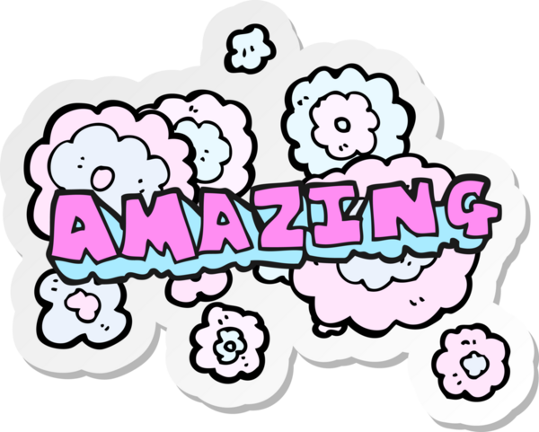 Bir insanın çizdiği karikatür çıkartması.