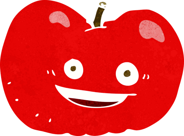 bir insan tarafından çizilmiş elma karikatürü