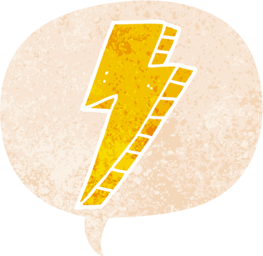 grunge 'da konuşma baloncuğu olan karikatür yıldırımı bir insan tarafından çizilmiş tedirgin geçmiş dokular.