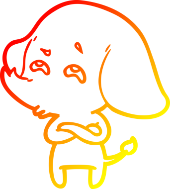 Bir insan tarafından çizilmiş bir filin sıcak çizgi çizimi