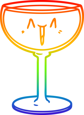 gökkuşağı gradyan çizgisi bir insan tarafından çizilmiş bir şarap kadehinin çizimi