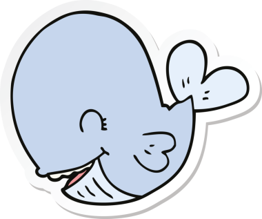 Bir insan tarafından çizilmiş bir balinanın çıkartması.