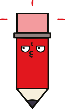 Bir insan tarafından çizilmiş sevimli bir kalem karikatürü.