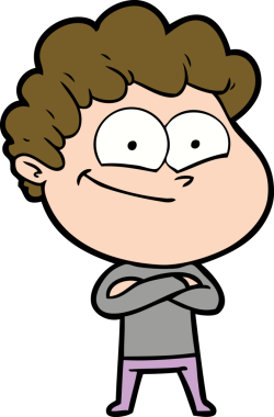 Bir insan tarafından çizilmiş mutlu bir adam.