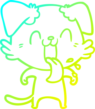 Bir insan tarafından çizilmiş soluyan bir köpeğin soğuk eğimli çizgisi.