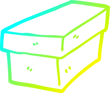 Bir insan tarafından çizilmiş karton bir kutunun soğuk gradyan çizgisi