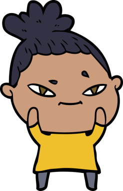 Bir insan tarafından çizilmiş karikatür kadın.