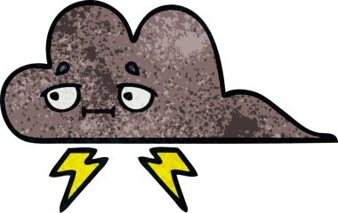 Bir insan tarafından çizilmiş fırtına bulutunun retro grunge deseni.