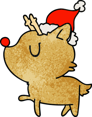 Bir insan tarafından çizilmiş kawai geyiğinin el yapımı karikatürü.