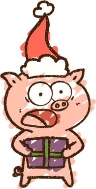 Bir insan tarafından çizilmiş neşeli domuz tebeşiri.