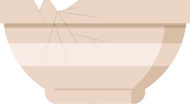 Bir insan tarafından çizilmiş çatlak kase grafik vektör resimleme simgesi