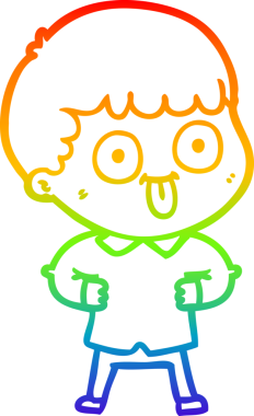 Gökkuşağı gradyan çizgi çizimi bir insan tarafından çizilmiş bir karikatür adam