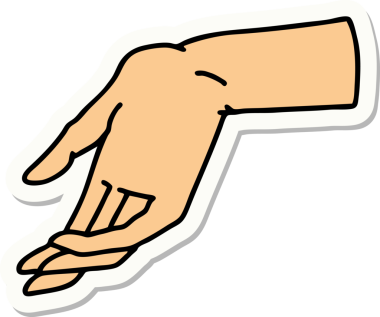 Bir insan tarafından çizilmiş geleneksel bir el dövmesi çıkartması.