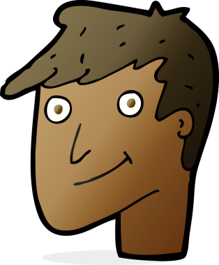 Bir insan tarafından çizilmiş mutlu bir adam.