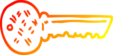 Bir insan tarafından çizilmiş çizgi film anahtarının sıcak gradyan çizimi