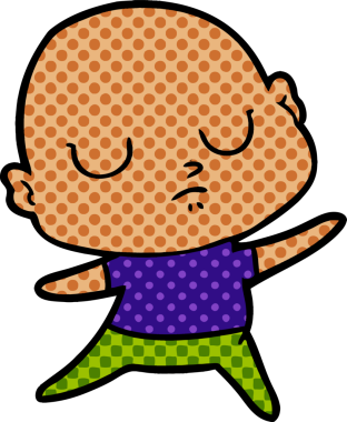 bir insan tarafından çizilmiş kel bir adam.