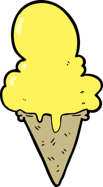 Bir insan tarafından çizilmiş karikatür dondurma.