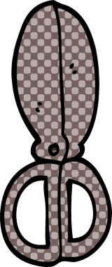 karikatür kapalı makas bir insan tarafından çizildi