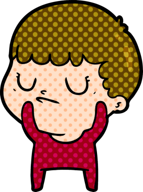 Bir insan tarafından çizilmiş huysuz çocuk çizgi filmi.