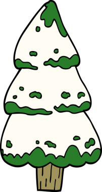 Bir insan tarafından çizilmiş çam ağaçları.