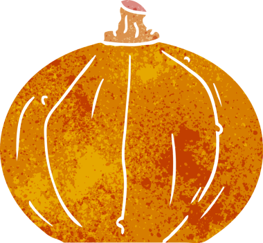 Bir insan tarafından çizilmiş eski bir balkabağı karalaması.