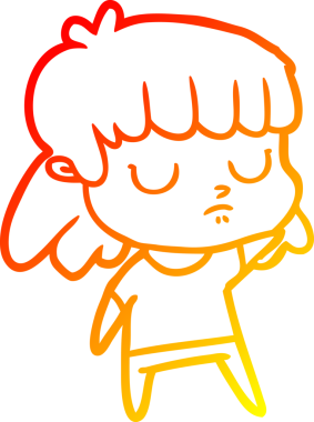 Bir insan tarafından çizilmiş bir çizgi film karakterinin sıcak çizgi çizimi